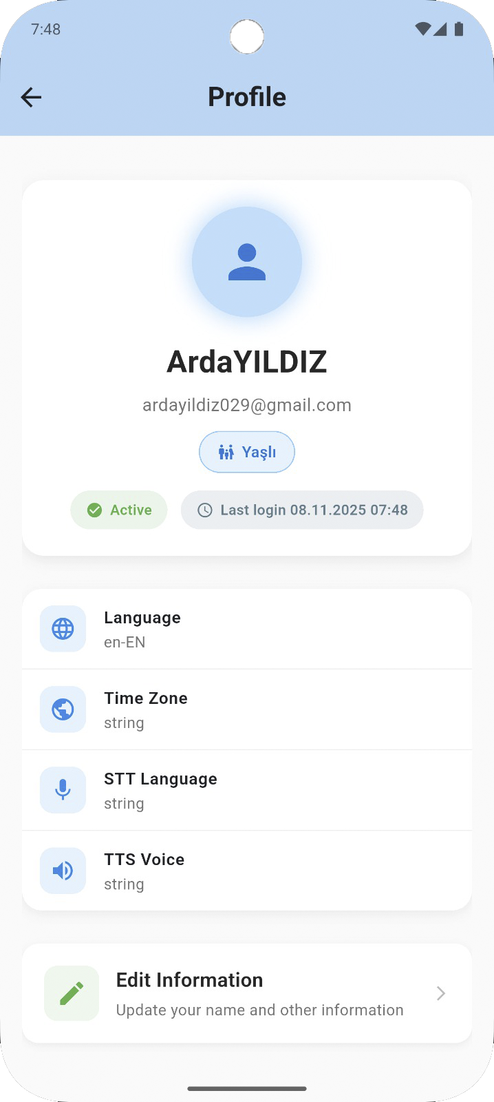 Helma AI App Main Screen